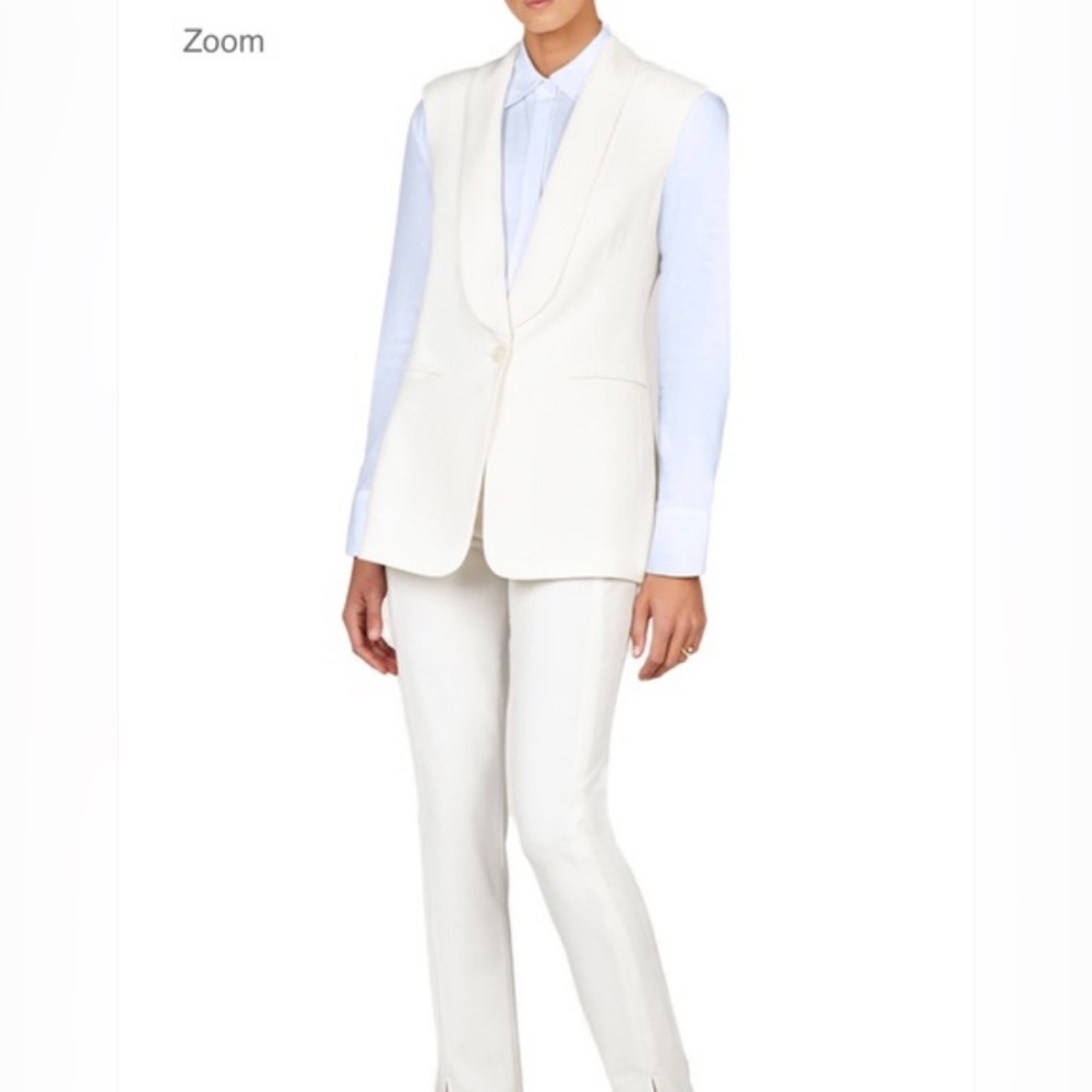 (NWOT) BCBGMaxAzria | Off White Cole Zipper-Back Vest with Shawl Lapel